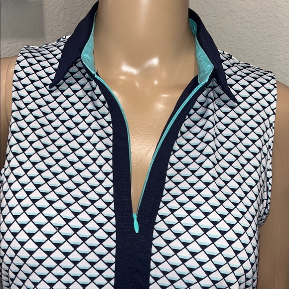 Sport Haley Sleeveless Navy, White & Teal Women's Top - Picture 2 of 5